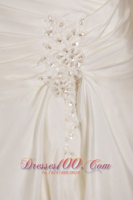 Perfect Hall Bridal Gowns Chapel Train Taffeta Appliques