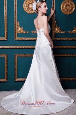 Criss-cross Ruch Wedding Gowns Strapless Court Appliques