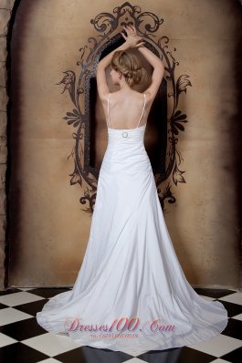 Simply Princess Wedding Dress Spaghetti Straps Court Train