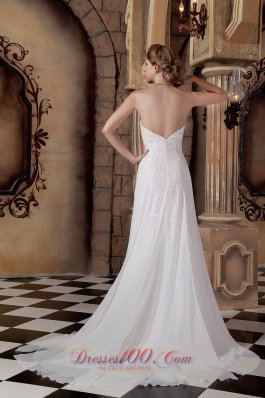 Empire Sequins Column Bridal Dress Sweetheart Chiffon