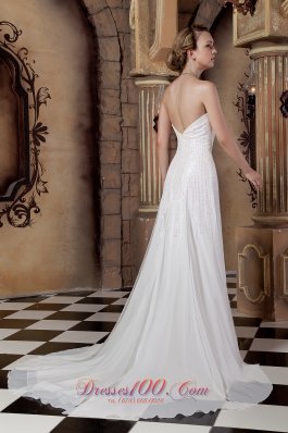 Empire Sequins Column Bridal Dress Sweetheart Chiffon