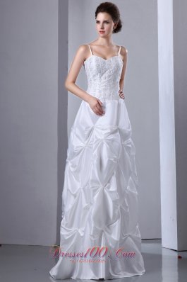 Elegant A-line Floor-length Wedding Dress Taffeta Beading