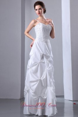 Elegant A-line Floor-length Wedding Dress Taffeta Beading