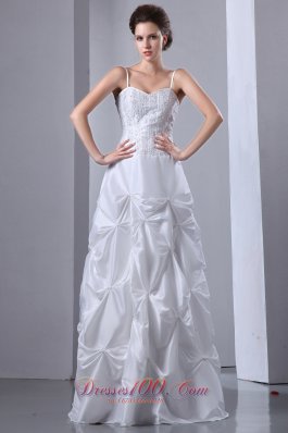 Elegant A-line Floor-length Wedding Dress Taffeta Beading