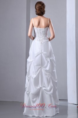 Elegant A-line Floor-length Wedding Dress Taffeta Beading