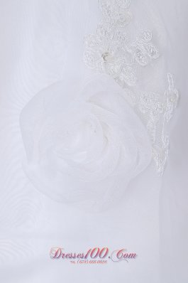 Hand Made Flowers Garden Wedding Gowns Tiered Appliques