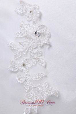 One Shoulder Church Wedding Dress Chapel Train Appliques