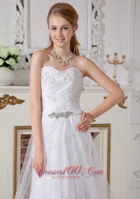 Free Delivery Empire Lace Bridal Dress Cathedral Train