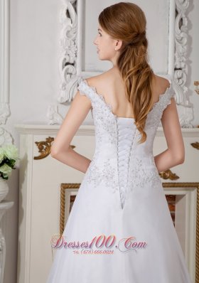 White Lace Bridal Destination Wedding Dress Off the Shoulder