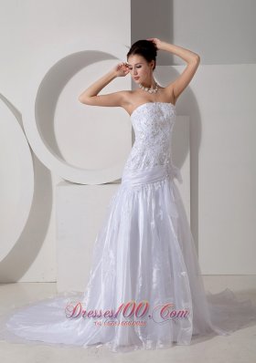 Lovely Mermaid Bowknot Wedding Dress Appliques Designer