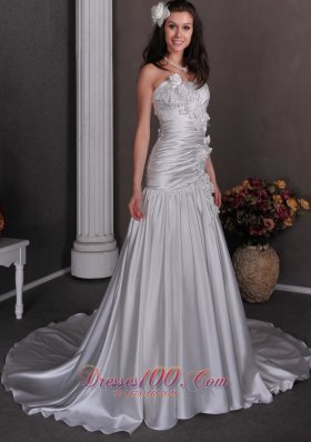 Gorgeous Wedding Bridal Dress Flowers Strapless Taffeta