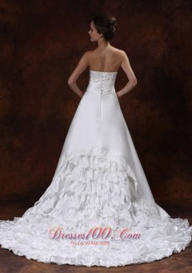 Gorgeous Royal Ruffled Wedding Bridal Ball Gowns Chapel