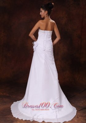 Chiffon Structured Wedding Gowns Ruffles Beading Flowers