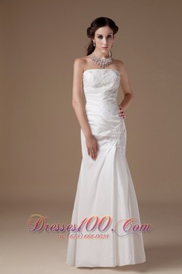 Custom Made Column Bridal Dress Strapless Floor-length