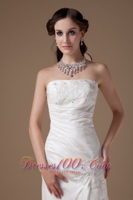 Custom Made Column Bridal Dress Strapless Floor-length