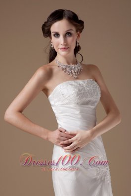 Custom Made Column Bridal Dress Strapless Floor-length