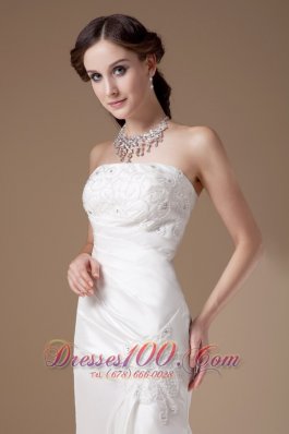 Custom Made Column Bridal Dress Strapless Floor-length