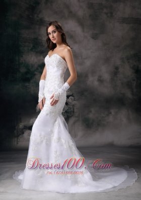 Brand New Mermaid Embroidery Wedding Dress Organza Beading