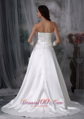 Customize Sweetheart Wedding Gowns Pearls Beading Court