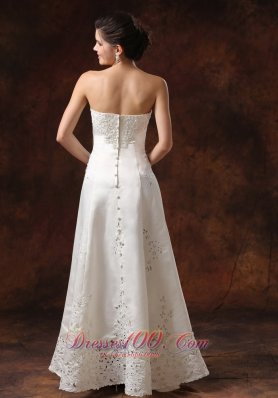 Custom Made Lace Skirt Wedding Dress for Petite Brides