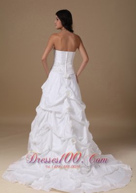 A-line Maternity Wedding Dress Strapless Taffeta Appliques