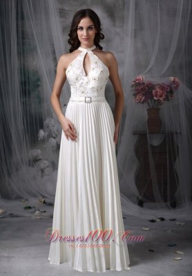 White Plus Size Wedding Bridal Dress High-neck Appliques