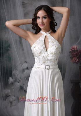 White Plus Size Wedding Bridal Dress High-neck Appliques