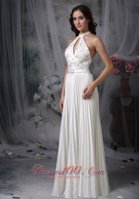 White Plus Size Wedding Bridal Dress High-neck Appliques