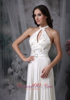 White Plus Size Wedding Bridal Dress High-neck Appliques