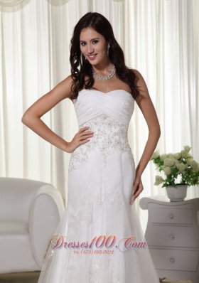 A-line Wedding Gown Queen Katherine Style Sweetheart Tulle