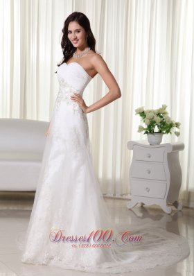 A-line Wedding Gown Queen Katherine Style Sweetheart Tulle