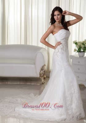 A-line Wedding Gown Queen Katherine Style Sweetheart Tulle