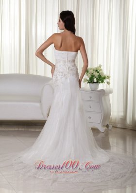 A-line Wedding Gown Queen Katherine Style Sweetheart Tulle