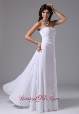 Strapless Custom Made Cheap Beach Wedding Bridal Dress