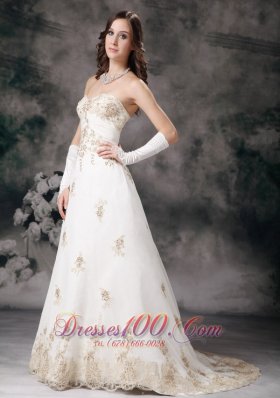 Affordable Off White Wedding Gowns A-line Sweetheart Lace