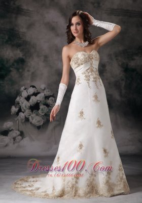 Affordable Off White Wedding Gowns A-line Sweetheart Lace