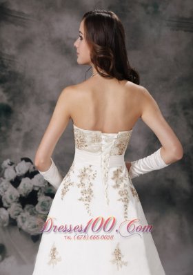 Affordable Off White Wedding Gowns A-line Sweetheart Lace