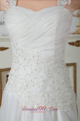 Empire Straps Appliques Lace Wedding Gowns Tulle Winter