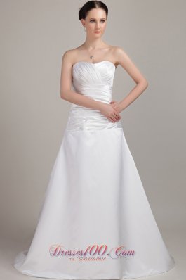 Romantic Princess Wedding Bridal Dress Ruch Taffeta Ruch