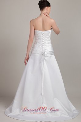 Romantic Princess Wedding Bridal Dress Ruch Taffeta Ruch