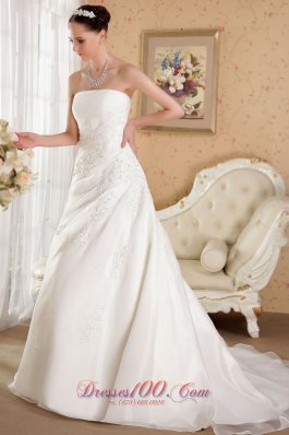 Beautiful Fall Wedding Gowns Strapless Organza Beading