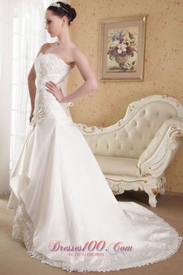 Affordable Strapless Bridal Dress Elastic Wove Satin Gingle