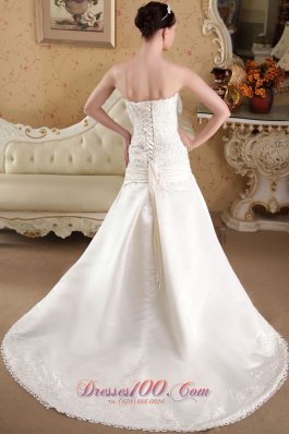 Affordable Strapless Bridal Dress Elastic Wove Satin Gingle