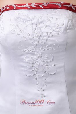 Colored White Wedding Dress A-line Embroidery Gangnam Style