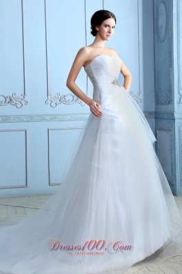 Pretty A-line Wedding Dress Fairy Tale Style Clasp Tulle