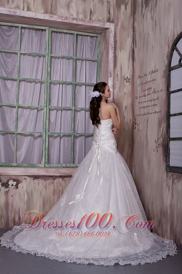 Customize Sweetheart Wedding Bridal Dress Flowers Lace