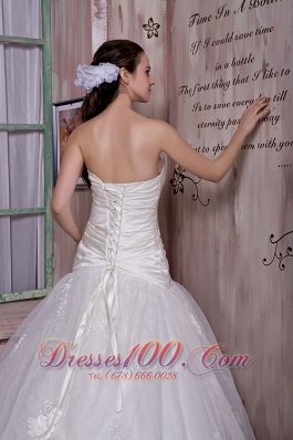 Customize Sweetheart Wedding Bridal Dress Flowers Lace