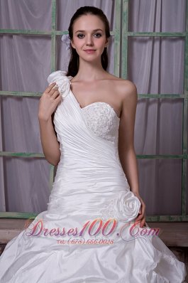 Luxurious One Shoulder Church Wedding Gowns Pick-ups