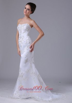 Beaded 2013 Wedding Dress Sweetheart Mermaid Court Train