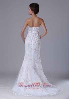 Beaded 2013 Wedding Dress Sweetheart Mermaid Court Train